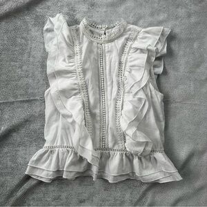 Ruffled White Top